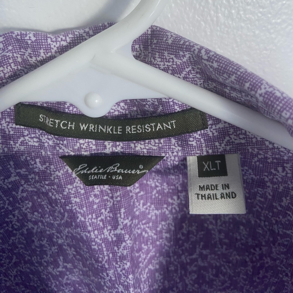 Eddie Bauer Purple Button-Up Shirt in Tall Size - Picture 3 of 12